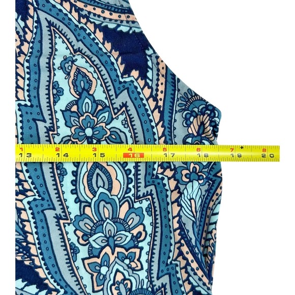 Y2K Banana Republic Paisley Dress Medium Blue Tank Knee Length Boho Cottage - Picture 8 of 9